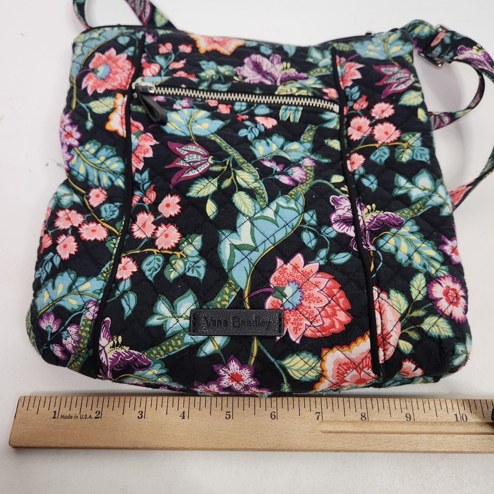 VERA BRADLEY Floral Crossbody Bag Womens Medium Multicolor Cotton Quilted Purse - Picture 8 of 10